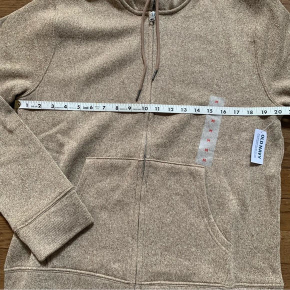 Old Navy Mens Fleece-Knit Zip Hoodie | M | Camel Brown NEW!! - Picture 8 of 10